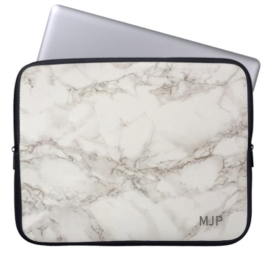 Marmormonogramm Laptopschutzhülle (Vorderseite)