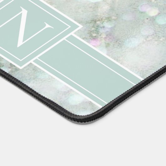 Marmormonogramm Pastel Green Std ID672 Schreibtischunterlage (Ecke)