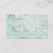 Marmormonogramm Pastel Green Std ID672 Visitenkarte (Vorderseite)