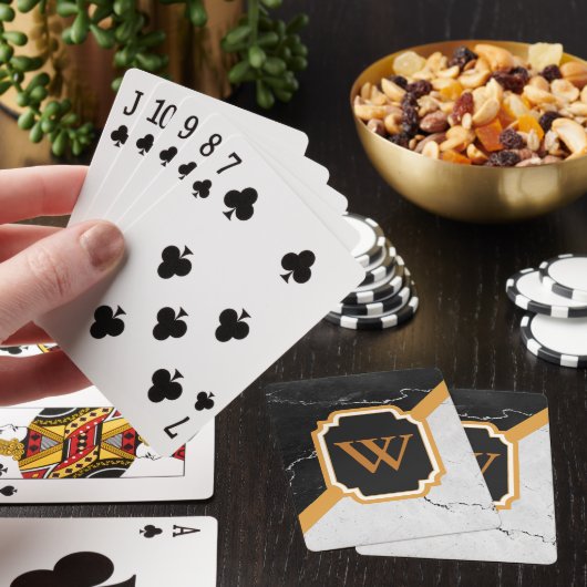 Marmormonogramm Spielkarten (In Situ)