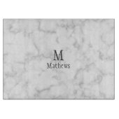 Marmormonogramm White Custom Schneidebrett (Vorderseite)