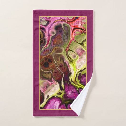 Marmormuster aus rosa und grüner gefärbte Krawatte Badhandtuch Set (Handtuch)
