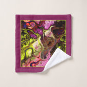 Marmormuster aus rosa und grüner gefärbte Krawatte Badhandtuch Set (Waschlappen)