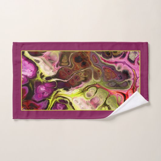 Marmormuster aus rosa und grüner gefärbte Krawatte Badhandtuch Set (Handtuch)