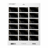 Marmormuster aus schwarzem und goldenem Marmor Adressaufkleber (Vorne)