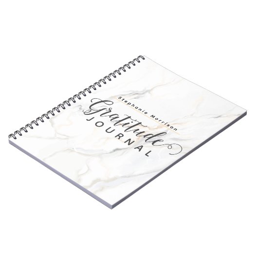 Marmormuster Dankesblatt - grau & weiß Notizblock (Linke Seite)