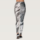 Marmormuster der weißen Imitat Leggings (Rückseite)