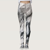 Marmormuster der weißen Imitat Leggings (Vorderseite)