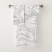 Marmormuster-, Graues und weißestuch Badhandtuch Set (Insitu)
