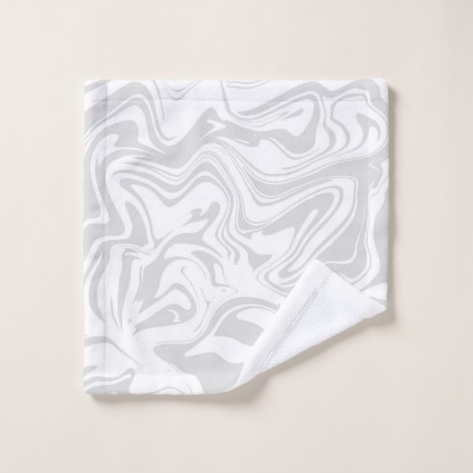 Marmormuster-, Graues und weißestuch Badhandtuch Set (Waschlappen)