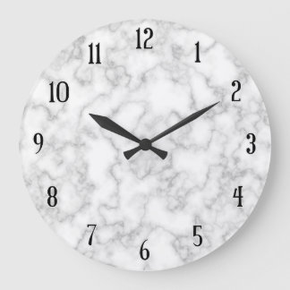 Marmormuster-graues Weiß-gemarmorter Große Wanduhr