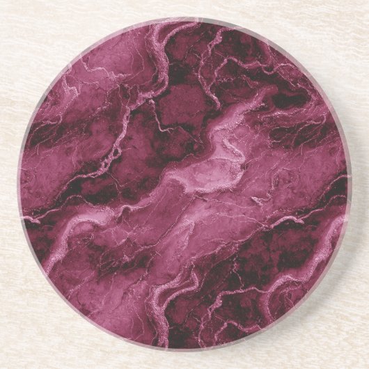 Marmormuster in dunklen Magenta und rosa Getränkeuntersetzer (Vorne)