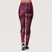 Marmormuster in dunklen Magenta und rosa Leggings (Rückseite)