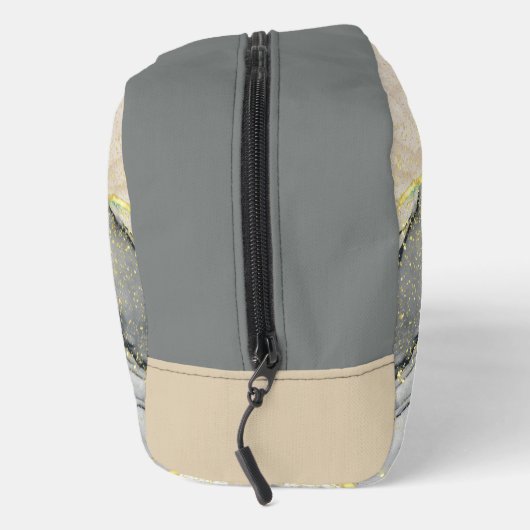 Marmormuster in Schwarz, Tan und Gold Waschbeutel (Rechts)