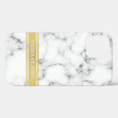 Marmormuster mit Goldene Namensplatte Case-Mate iPhone Hülle (Rückseite (Horizontal))