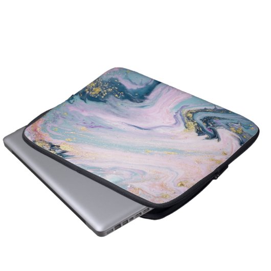 Marmormuster-Neopren-Laptop-Hülse Laptopschutzhülle (Vorne Knopf)