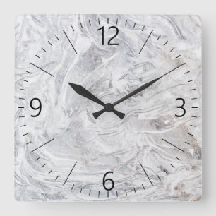 Marmormuster Quadratische Wanduhr