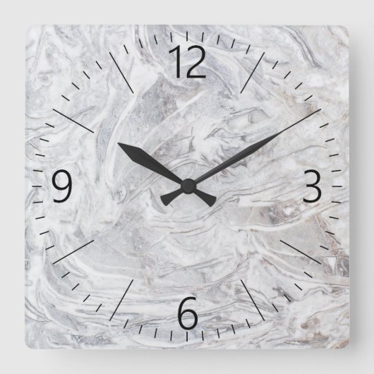 Marmormuster Quadratische Wanduhr (Vorderseite)