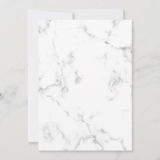 Marmormuster Schwarz-Weiß-Elegante Hochzeit Einladung (Rückseite)