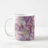 Marmormuster von Pastel Lilac, Blau und Gold Glitz Kaffeetasse (Links)