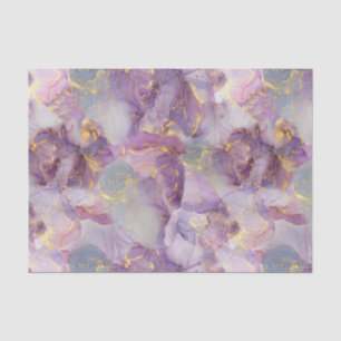 Marmormuster von Pastel Lilac, Blau und Gold Glitz Seidenpapier