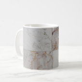 Marmormuster, weiß-braune Keramik Kaffeetasse (Vorderseite Links)