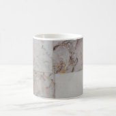 Marmormuster, weiß-braune Keramik Kaffeetasse (Mittel)