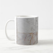 Marmormuster, weiß-braune Keramik Kaffeetasse (Links)
