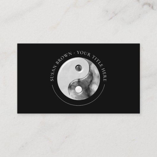 Marmormuster Yin Yang Business Card Visitenkarte (Vorderseite)