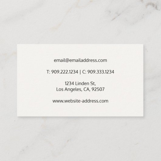 Marmormuster Yin Yang Visitenkarte (Rückseite)