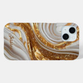 Marmormutter von Pearl Gold Veins Monogram Case-Mate iPhone Hülle (Rückseite (Horizontal))