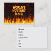 Marmorn heißestes GRILLEN-Feuer der Welt und Visitenkarte (Vorne/Hinten)