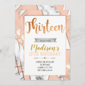 Marmorn Sie 13. Geburtstagseinladung Einladung (Vorne/Hinten)