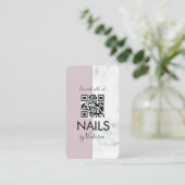 Marmornagel Salon Beauty Colorblock Blush QR Code Visitenkarte (Stehend Vorderseite)