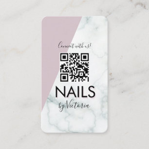Marmornagel-Salon-Schönheits-Colorblock Rosa QR-Co Visitenkarte