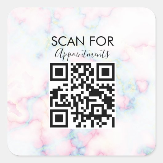 Marmornail Salon Termine QR Code Quadratischer Aufkleber (Vorderseite)
