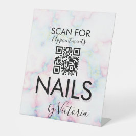Marmornail Salon Termine QR Code Sockelschild
