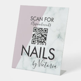 Marmornail Salon Termine QR Code Sockelschild