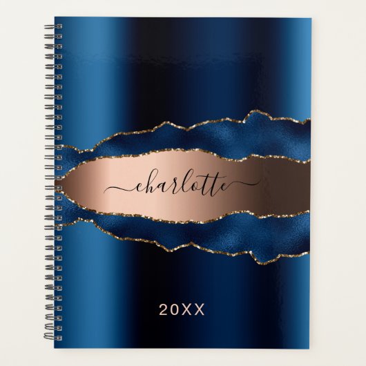 Marmorname 2025: Navy Blue Rose Planer (Vorderseite)