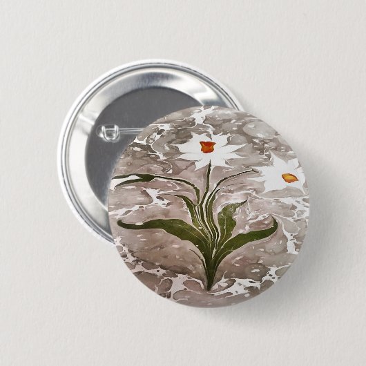 Marmornarzisse Button (Vorne & Hinten)