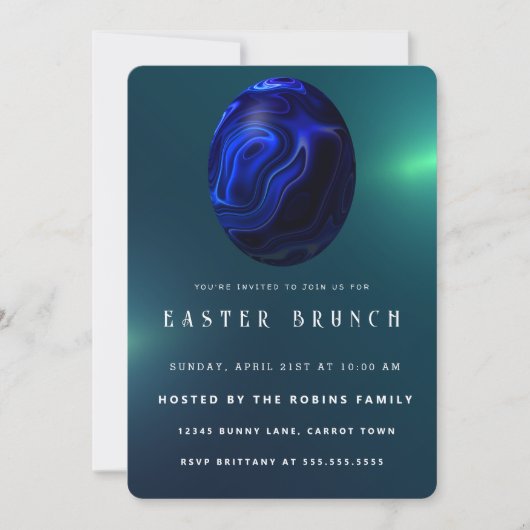 Marmoroster Niedliche Eier Einladung (Vorderseite)