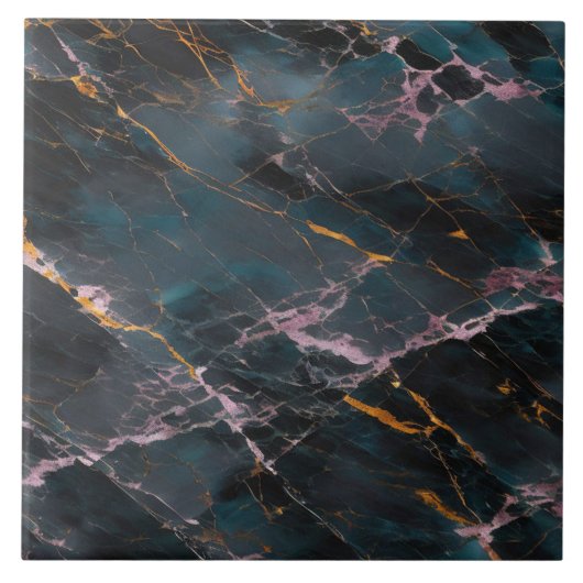 Marmorozean Blue Pink Gold Populäre Kollektion Fliese (Vorderseite)