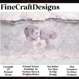 Marmorpaare mit Rose, die X2-Decoupage tragen Seidenpapier