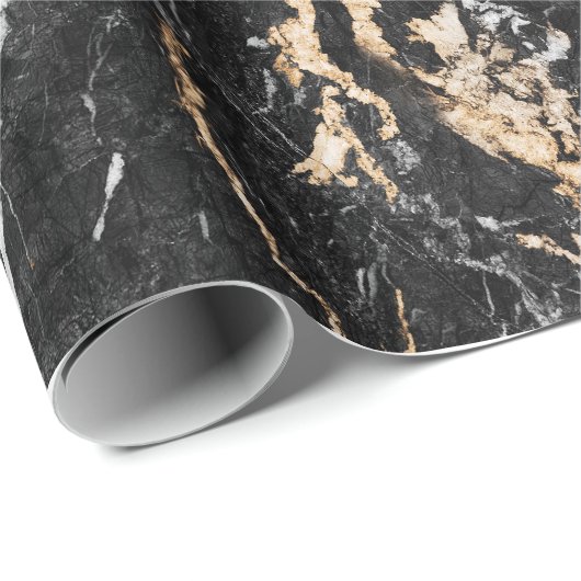 MarmorPackpapier, schwarze Geschenkpapier (Rolleneckpunkt)