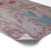 Marmorpapier mit drei Tulpen Poster (Ecke)