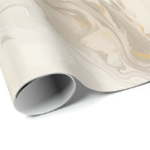 Marmorpastel Creme Gold Geschenkpapier (Rolleneckpunkt)