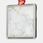 Marmorpastel Glitzer Premium Square Ornament Aus Metall (Links)