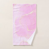 Marmorpastel Pink Gold Mit Monogramm Badhandtuch Set (Handtuch)
