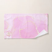Marmorpastel Pink Gold Mit Monogramm Badhandtuch Set (Handtuch)