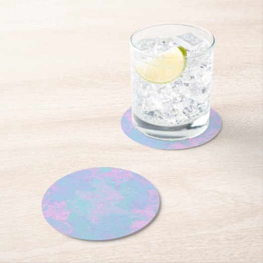 Marmorpastel Runder Pappuntersetzer (Vor Ort)